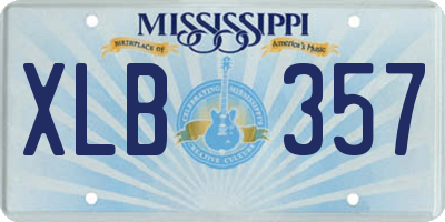MS license plate XLB357