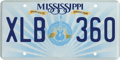 MS license plate XLB360