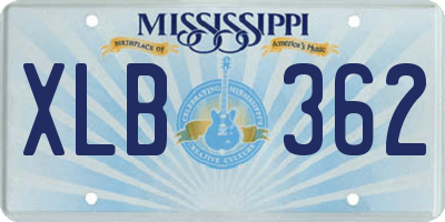 MS license plate XLB362