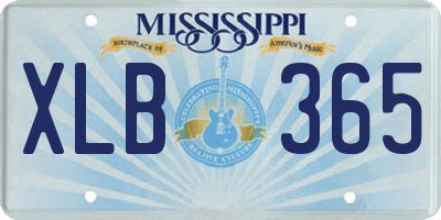 MS license plate XLB365