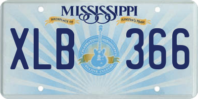 MS license plate XLB366