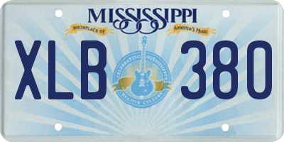 MS license plate XLB380