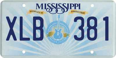 MS license plate XLB381