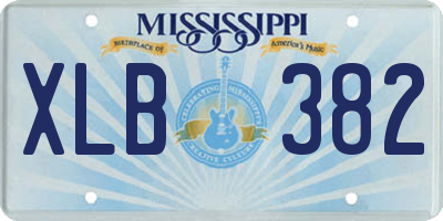MS license plate XLB382