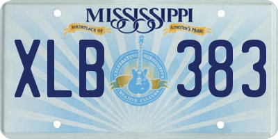 MS license plate XLB383