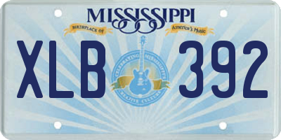 MS license plate XLB392