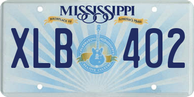 MS license plate XLB402