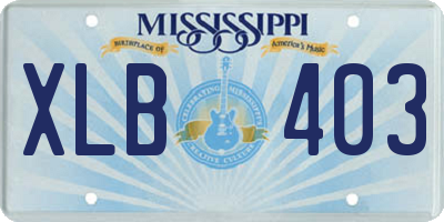 MS license plate XLB403