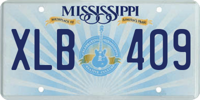 MS license plate XLB409