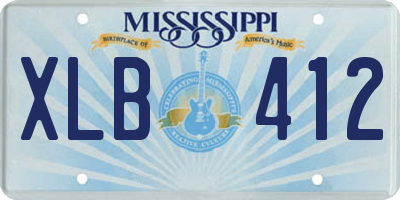 MS license plate XLB412
