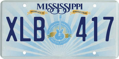 MS license plate XLB417