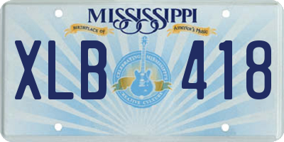 MS license plate XLB418