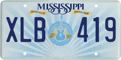 MS license plate XLB419