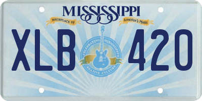 MS license plate XLB420