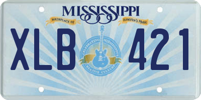 MS license plate XLB421