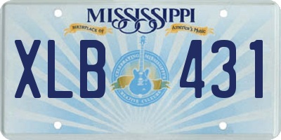 MS license plate XLB431