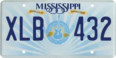 MS license plate XLB432