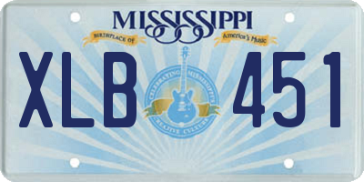 MS license plate XLB451