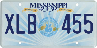 MS license plate XLB455