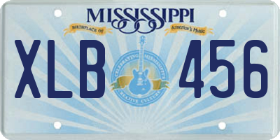 MS license plate XLB456
