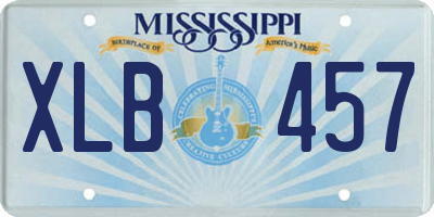 MS license plate XLB457
