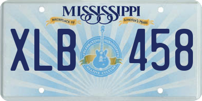 MS license plate XLB458