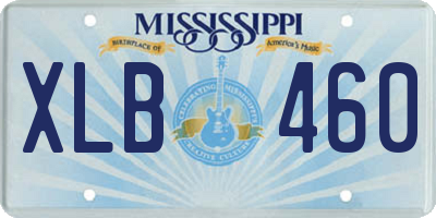 MS license plate XLB460