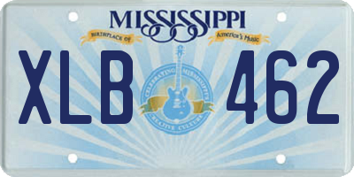 MS license plate XLB462