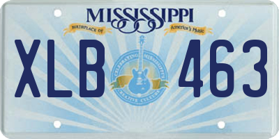 MS license plate XLB463