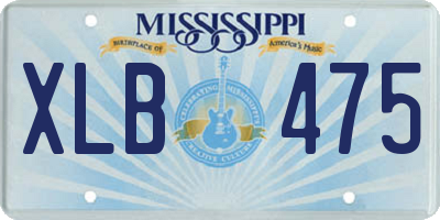 MS license plate XLB475
