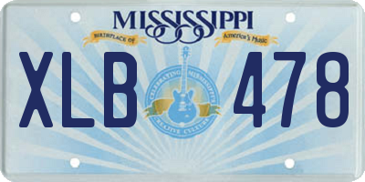 MS license plate XLB478