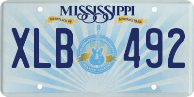 MS license plate XLB492