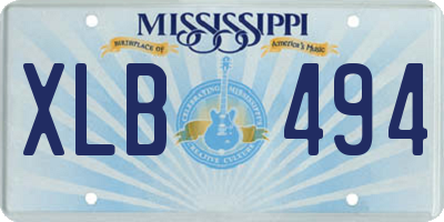 MS license plate XLB494