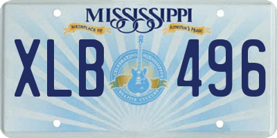 MS license plate XLB496