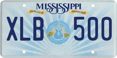 MS license plate XLB500