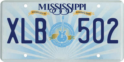 MS license plate XLB502