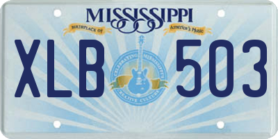 MS license plate XLB503