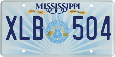 MS license plate XLB504
