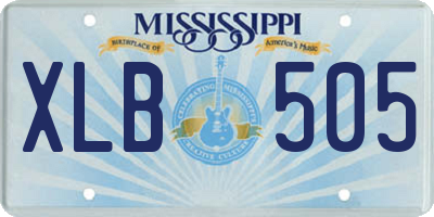 MS license plate XLB505