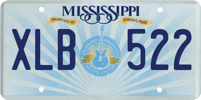 MS license plate XLB522