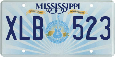 MS license plate XLB523