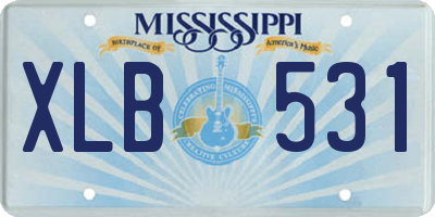 MS license plate XLB531
