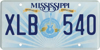 MS license plate XLB540