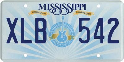 MS license plate XLB542