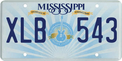 MS license plate XLB543