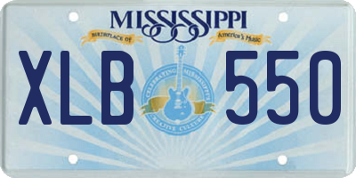 MS license plate XLB550