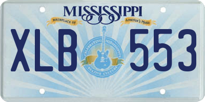 MS license plate XLB553