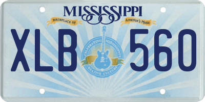 MS license plate XLB560