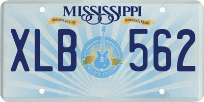MS license plate XLB562