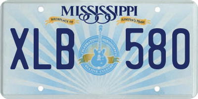MS license plate XLB580